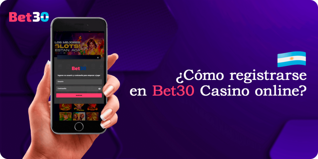 ¿Cómo registrarse en Bet30 Casino online?